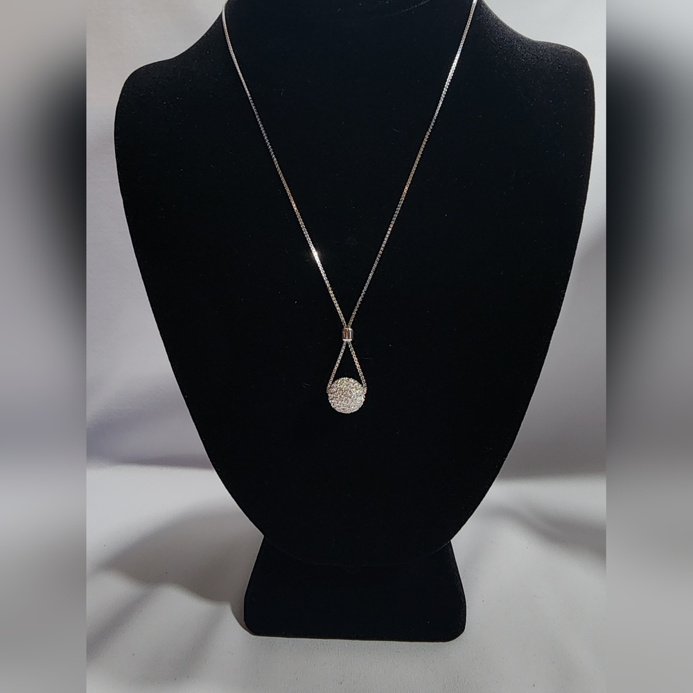 Swarovski Blink Bling Ball Necklace Rhodium Silver - Picture 4 of 10
